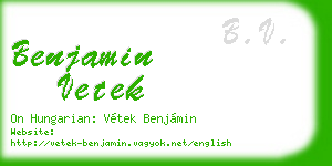 benjamin vetek business card