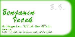 benjamin vetek business card